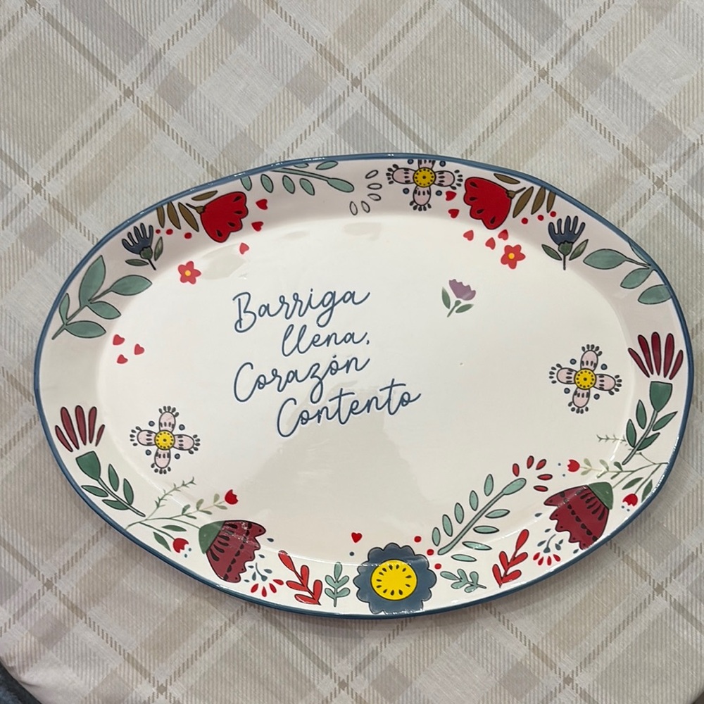Taco Tuesday Collection Floral Oval Ceramic Platter
